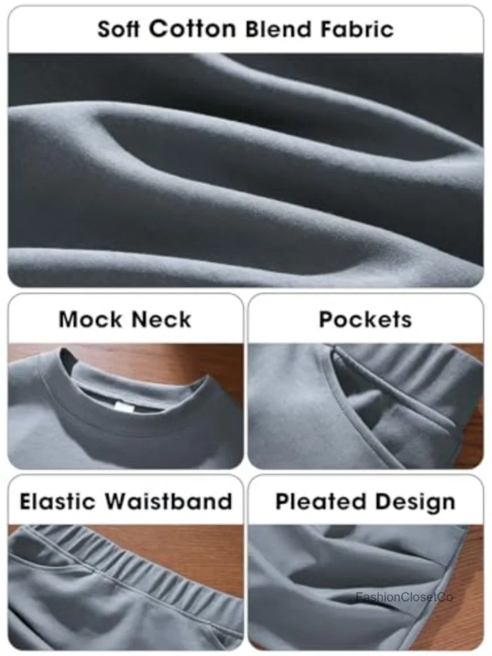 2 Piece Skirt Set Long Sleeve Mock Neck Sweatshirt Skort Matching Outfit